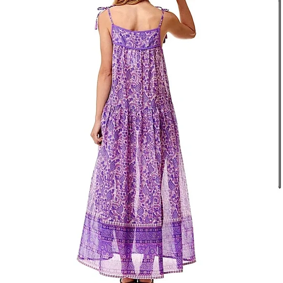 🌺SOLD🌺 NWT Blue Boheme Betsy Printed Maxi Dress Lavender - Picture 2 of 7
